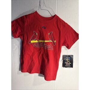 St Louis Cardinals Majestic T Shirt Youth Size 4 Short Sleeve Matt Holliday 7‎